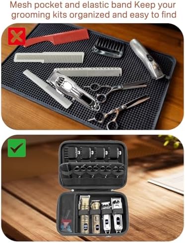 RAIACE Hard Travel Storage Case Compatible with Hair Clippers, Carrying Bag for Hair Cutting Barber Supplies, fit for Ufree/for Wahl Guard Grooming Kits. -Black - Image 3