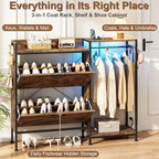 HIGDBFE Shoe Cabinet with 2 Flip Drawers and Coat Rack, 41.3" W - Image 4