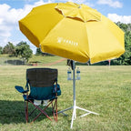 AMMSUN Shade Umbrella, Premium Portable Umbrella with Stand, 6.5ft Lightweight Free Standing Canopy for Sporting Games, Adjustable Instant Sun Protection and Easy to Carry, Yellow - Image 2