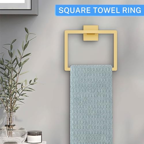 10-Piece Brushed Gold Bathroom Hardware Set Gold Towel Bar Set,Towel Holder/Rack for Bathroom,Stainless Steel Wall-Mounted 23.6 Inch Bathroom Accessories Set - Image 3