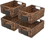 happimess Lane Hyacinth Wicker Pantry Baskets 9"x12"x5", Brown, Set of 4 by Happimess