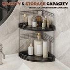Bathroom Countertop Corner Organizer for Small Spaces, 2-Tier Counter Shelf - Image 3