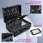 Barber Accessories Case, Profesional Barbers Briefcase Tool Case, Barber Cases for Clippers and Supplies, Hair Scissors Clippers Trimmer Organizer, Barbers Suitcase with Code Lock (Matte Black) - Image 4