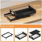 Under Sink Organizer, 2 Packs Under Sink Organizers and Storage, Slide Out Pull Out Cabinet Organizer Shelf with Metal Drawers for Kitchen Bathroom Pantry, Black - Image 3