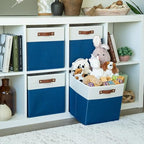 OrganiHaus 12x12 Cube Storage Bins, Set of 4 - Fabric Storage Cubes - Image 3