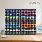 Krafetto 2 Pack 80-Grid Paint Organizer for 2 Oz Bottles, Wall Mount, Black - Image 5