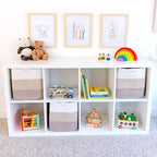NaturalCozy 13x15x13 Kallax Storage Cubes Bins, 3 Pack | Cotton Rope Cube Storage Bin Woven Baskets for Organizing | Kallax Insert Storage Baskets for Shelves Organizer, Kids Toy, Closet Baby Nursery - Image 3