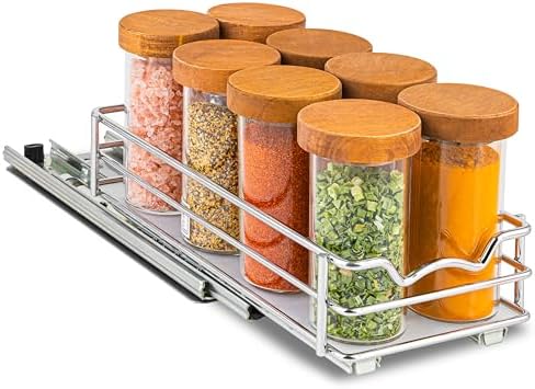 Pull Out Spice Rack for Cabinet, Spice Organizer 4-1/2"W x10-1/2"D x2-3/4”H by HOLDN%E2%80%99STORAGE
