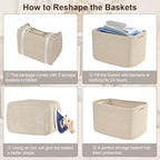 Baskets for Organizing,Storage Baskets,3 Pack Baskets for Shelfves,15"×10"×9" Woven Brown Basket,toy storage bins,bins for organization - Image 6