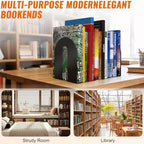 10-Inch Heavy Duty Bookends,Heavy Weighted Bookends for Bookshelf (2 Pairs) - Image 6