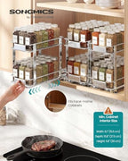 SONGMICS Spice Rack Organizer for Cabinet, Pull Out 2 Tier Thick Steel - Image 2