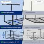FLEXIMOUNTS 3x8 Overhead Garage Ceiling Storage Rack, 2 Pack, Black - Image 4