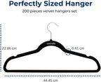 SereneLife Velvet Hangers – 200 Pack, Slim & Space Saving for Closets - Image 2
