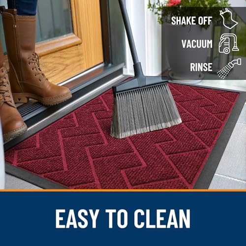 OLANLY Front Door Mat Outside 35x23, All-Season Absorbent Rubber Doormat - Image 6