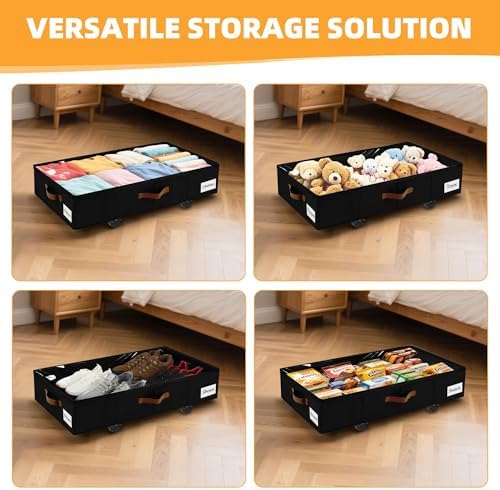 Under Bed Storage with Wheels, Dorm Room Organizer for Clothes Shoes Toys - Image 7