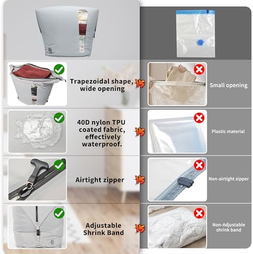 ONTYZZ Home Vacuum Bags Space Saver Compression Domestic Vacuum Sealer Bags for Clothes, Comforters, Blankets, Bedding - Image 4