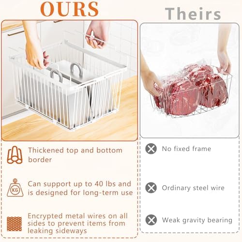 Large Freezer Organizer Bins for 5 to 9 Cu.Ft,3Pack , Leak-Proof Bottom - Image 3