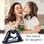 Black Bookends, Heavy Duty Bookend Holder Decor, Finger Heart Shaped, Modern Art Sculpture, Bookends Decorative, Boho Decor for Desktop Bedroom Study Room(Black) - Image 4