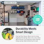 StoreYourBoard Garage Wall Shelf, 1x6 ft, Holds 500 lb, 6 Hooks, 2 Pack - Image 5