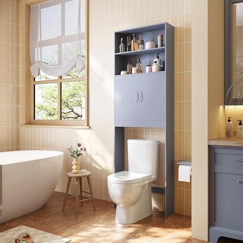 Yaheetech 77'' H Over the Toilet Storage Cabinet, Bathroom Organizer, Gray - Image 2