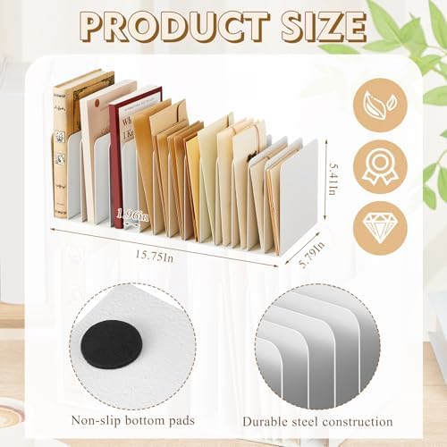 Suzile Metal Desktop File Organizer, 15 Compartment, Vertical File Sorter - Image 2