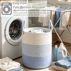 105L Extra Large Laundry Basket, Clothes Hamper with Handles- Blue - Image 6
