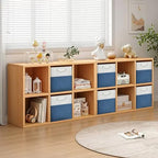 13x13 Storage Cube Bins 4Pack,Collapsible Cube Storage Organizer for Closet, Fabric Storage Box w/ Rope Handles, Foldable Storage Baskets for Shelves, Clothes,Closet Organization - White/Blue - Image 7