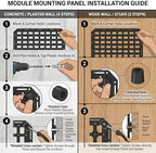 2-Pack Rigid Molle Panel, 15.6" x 11" ABS Plastic Modular Wall Mount Tactical Gear Organizer for Garage, Gun Safe & Vehicle - Image 6