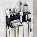 Hair Dryer Holder, Hair Tool Organizer Wall Mount, Adhesive or Drill, Black by MAYZOLOP