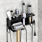 Hair Dryer Holder, Hair Tool Organizer Wall Mount, Adhesive or Drill, Black by MAYZOLOP