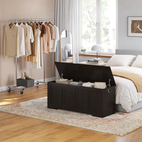 DINZI LVJ Storage Chest, Wooden Toy Box, Espresso 47.2" L - Image 2