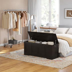 DINZI LVJ Storage Chest, Wooden Toy Box, Espresso 47.2" L - Image 2