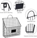 3 Packs Hanging Wall File Organizer with Hooks, Magazine Rack ,Mail Basket - Image 6