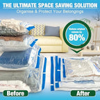 Vacuum Storage Bags, Vacuum Seal Bags for Clothing, 5 Jumbo 5 Large - Image 4
