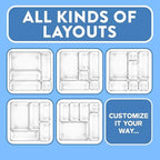 Emporio Drawer Organizer Set - 6-Large & 24-Small Bins, Stackable Trays for Kitchen, Makeup & Office - Pack of 64 - Image 6