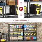 IZEUK 5-Tier Adjustable Heavy Duty Metal Storage Shelving Unit, Wide Utility Rack Organizer for Garage, Basement, Kitchen, Office, Warehouse (Black, 17.7" D x 59.1" W x 70.9" H) - Image 6
