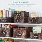 Best Choice Products Set of 4 13x12in Water Hyacinth Pantry Baskets, Woven Organizers w/Chalkboard Label, Chalk Marker - White - Image 4