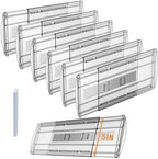 6 Pack 5" High Clear Adjustable Drawer Dividers Clothes,Expandable 13-21" by SPEREELER