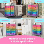 COSTWAY 20-Drawer Rolling Storage Cart, Utility Storage Organizer Cart - Image 7
