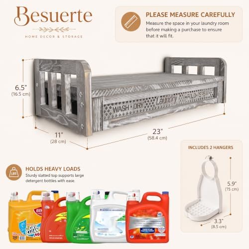 Extra Large Wall Mount Laundry Station, Rustic Grey - Image 2