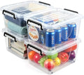 EOENVIVS 13L Storage Bins with Lids, 4 Pack Clear Storage Containers with Lids, Stackable Storage Boxes with Wheels, Organizer Bins for Closet,Shelves,Crafts and Office by EasyCozyHomey