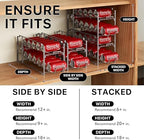 Simple Houseware 2-Pack Stackable Beverage Soda Can Dispenser Rack, Silver - Image 3