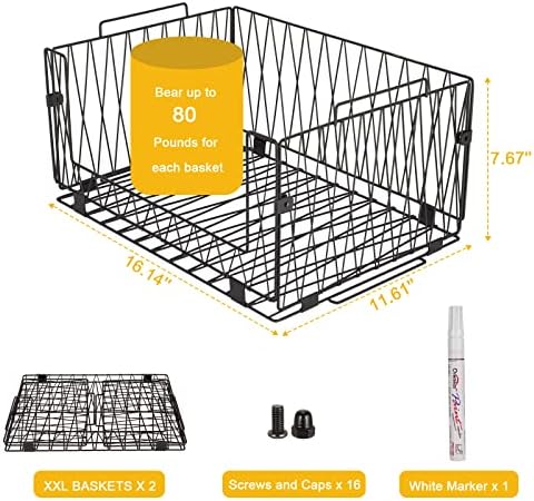 2 PACK XXL Stackable Wire Baskets for Pantry Organization and Storage - Image 2