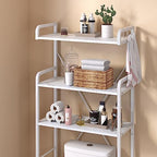 Huhote Over The Toilet Storage Rack with 3-Tier Bathroom Shelves, Space Saver Toilet Shelf, Bathroom Storage Organizer with Hooks for Over Toilet Storage and Bathroom Shelf (White Faux Marble) - Image 5