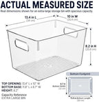 MOONEDGE 4 Pack Extra Large Clear Plastic Storage Bins 13x10x8in Organizers - Image 3