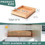 Fully Assembled Pull Out Cabinet Drawer, Wood Pull Out Cabinet Organizer, Soft Close Slide Out Pull Out Drawers for Kitchen Cabinets, Fast and Easy DIY Installation, 18”W x 21”D - Image 3