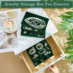 Junkin 18 Pcs Stackable Jewelry Drawer Organizer Inserts Dark Green - Image 4