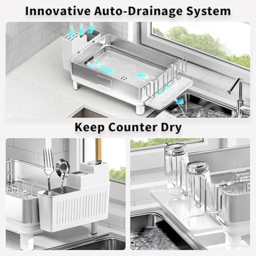 Dish Drying Rack, 304 Stainless Steel Dish Racks for Kitchen Counter - Image 4