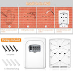 Key Lock Box Wall Mounted, Fayleeko 4 Digit Combination Lockbox for Outside, House Keys - 5 Keys Capacity, Key Safe Security Storage Lock Box for Indoor, Outdoor, Garage, Garden, Store (White, 2Pack) - Image 7