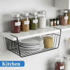 6 Pcs Under Shelf Basket, Slide in Wire Hanging Storage Baskets - Image 7